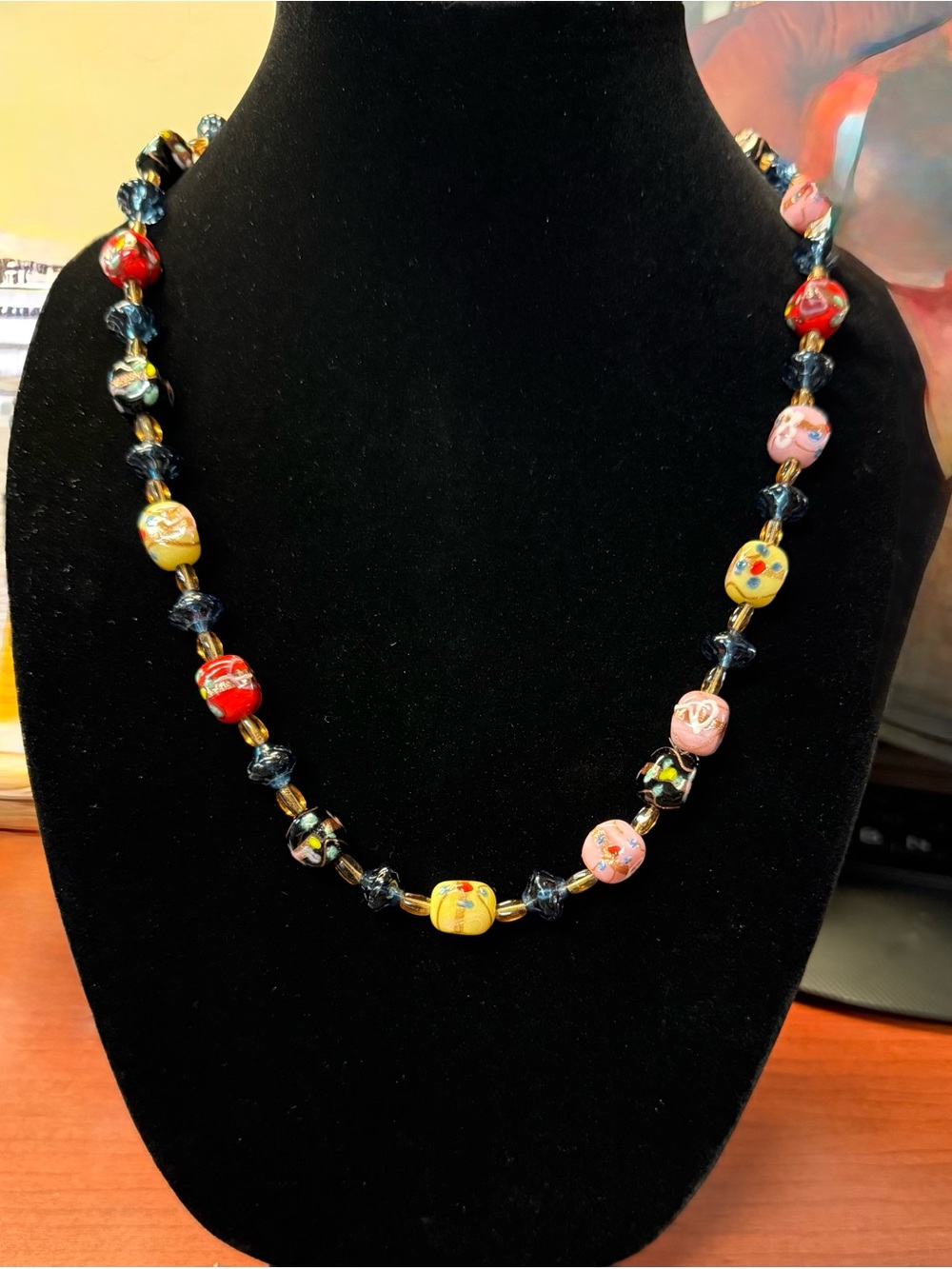 Venetian/Murano Millefiori 24” Handcrafted Glass Bead Necklace